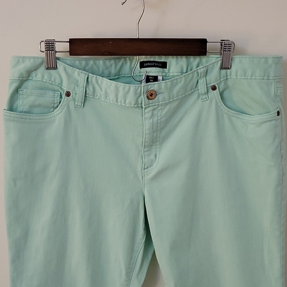 LAND'S END Fit 1 Midrise Mint Straight Leg Denim Ankle Jeans - Picture 2 of 9